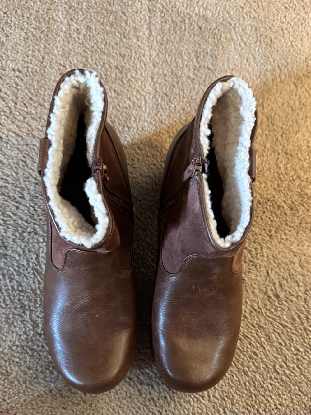 Universal Thread Brown Faux-Shearling Ankle Boots